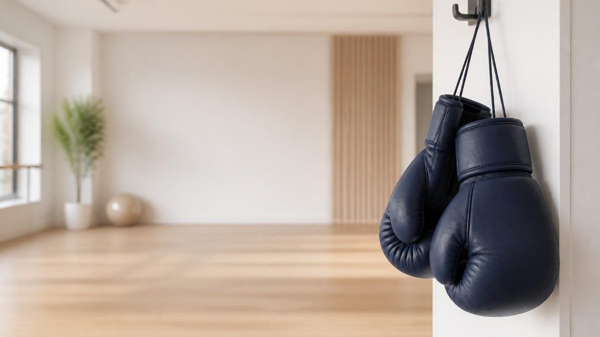 Bokshandschoenen in de zaal van Fysico Fitness